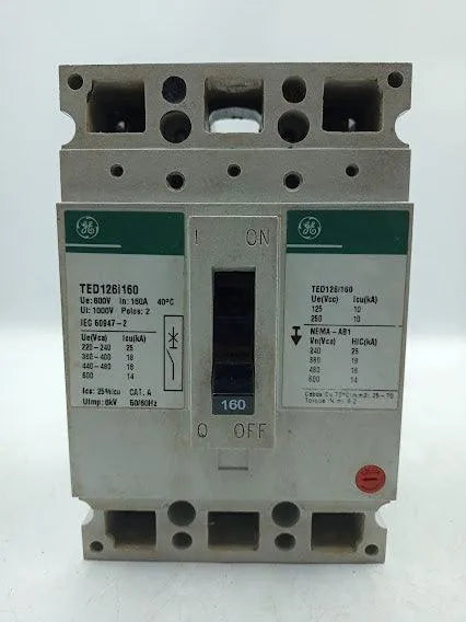 Disjuntor Termomagnético Ge Ted Ted 126i160 160a 2p 240vca - Cabo Eletro